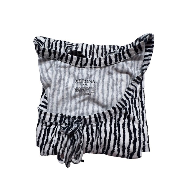 Merona Shirt Women 2XL Black White Striped Tank Top Sleeveless Scoop Neck Blouse - Picture 5 of 7